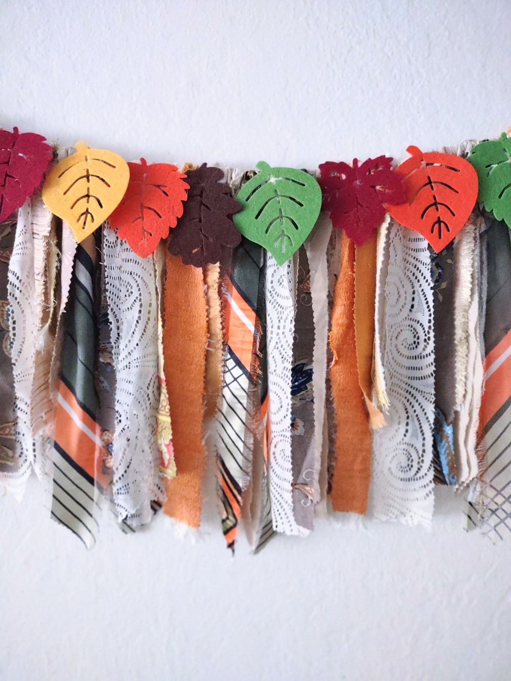 38" Autumn Vibe Fall Boho Shabby Chic Lace Fabric Garland